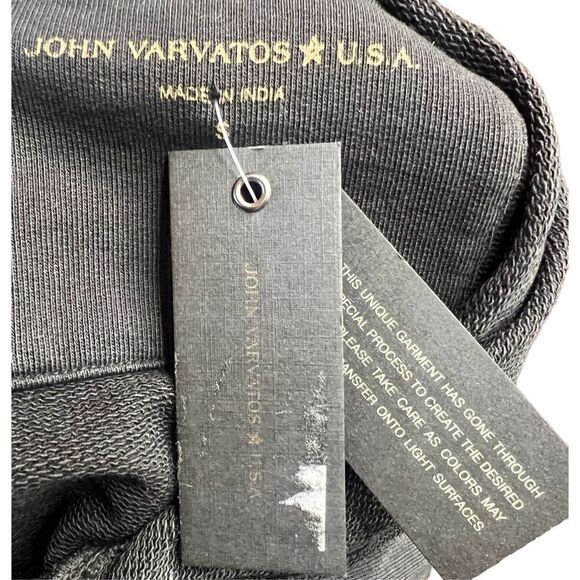 John Varvatos USA Black X Hoodie in Cotton NWT Size Small - Picture 5 of 6